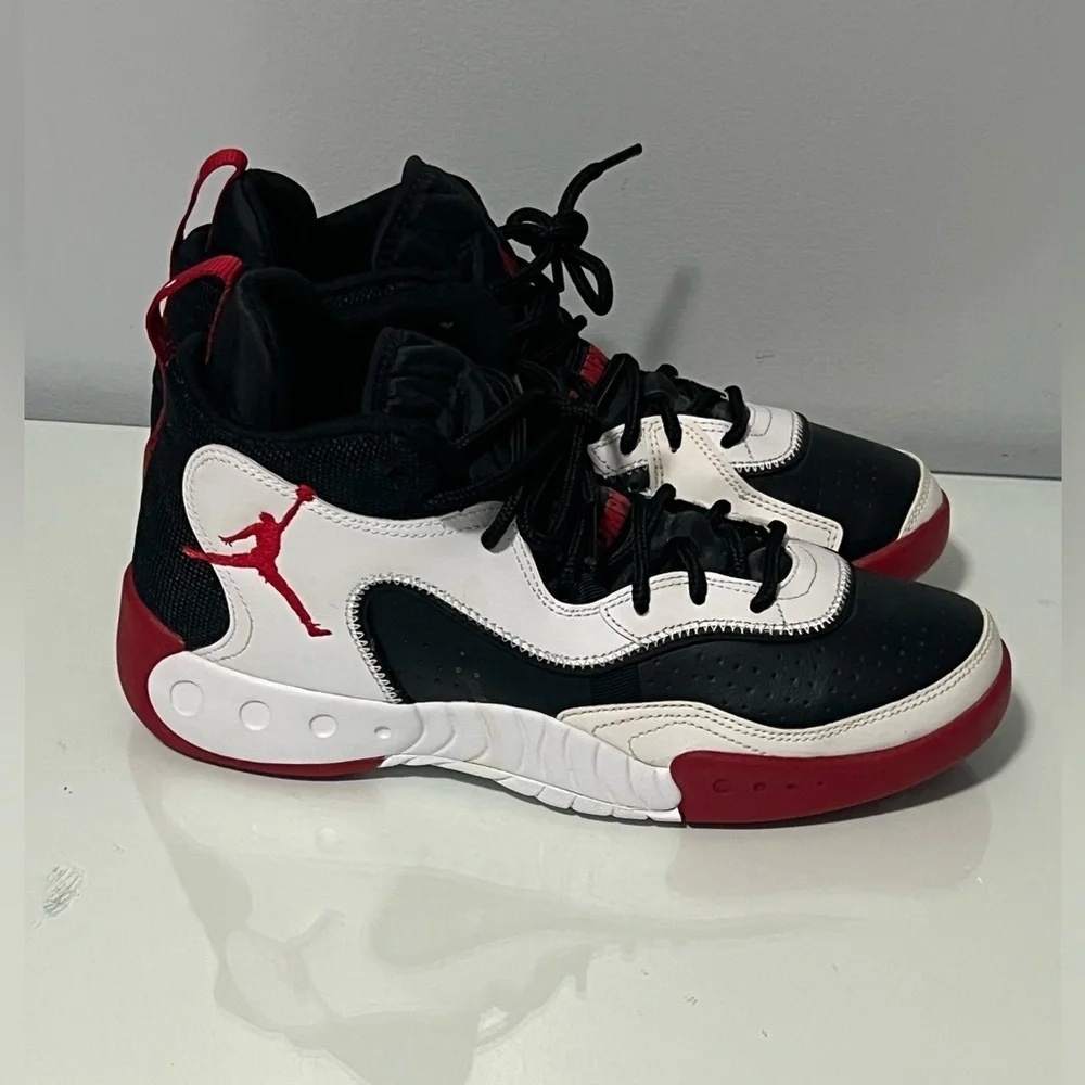 Jordan pro Rx Kids Sneakers in Black, White, and Red Accents